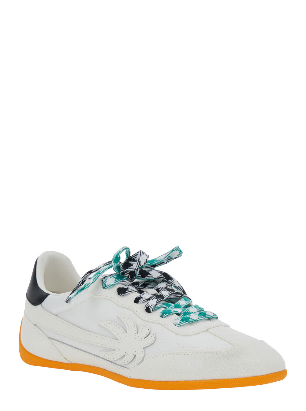 Palm Angels Men 'Pa 5' White Low Top Sneakers With Logo Patch On The Tongue And Contrasting Heel With Logo In Leather Man PALM ANGELS
