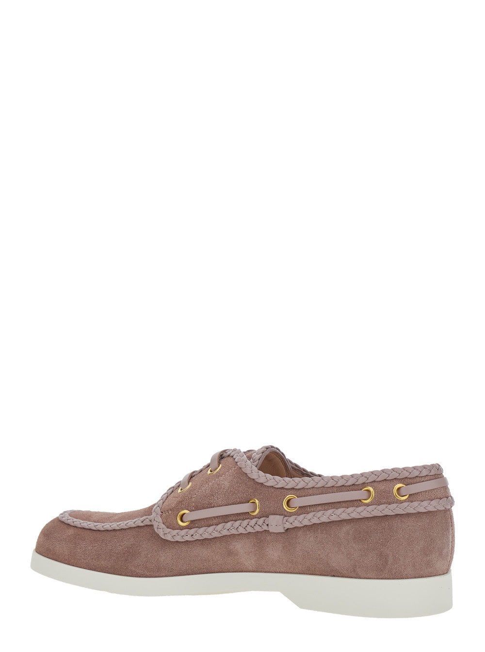 Valentino Garavani Women Beige Loafers With Front Laces And Chunky Decorative Laces In Suede Woman VALENTINO GARAVANI