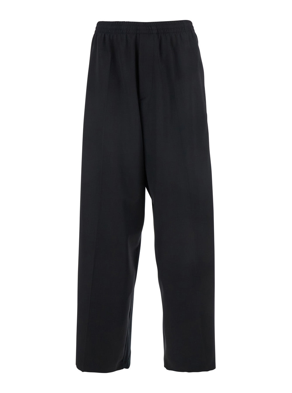 Balenciaga Men Black Pants With Elastic Waist In Wool Man BALENCIAGA
