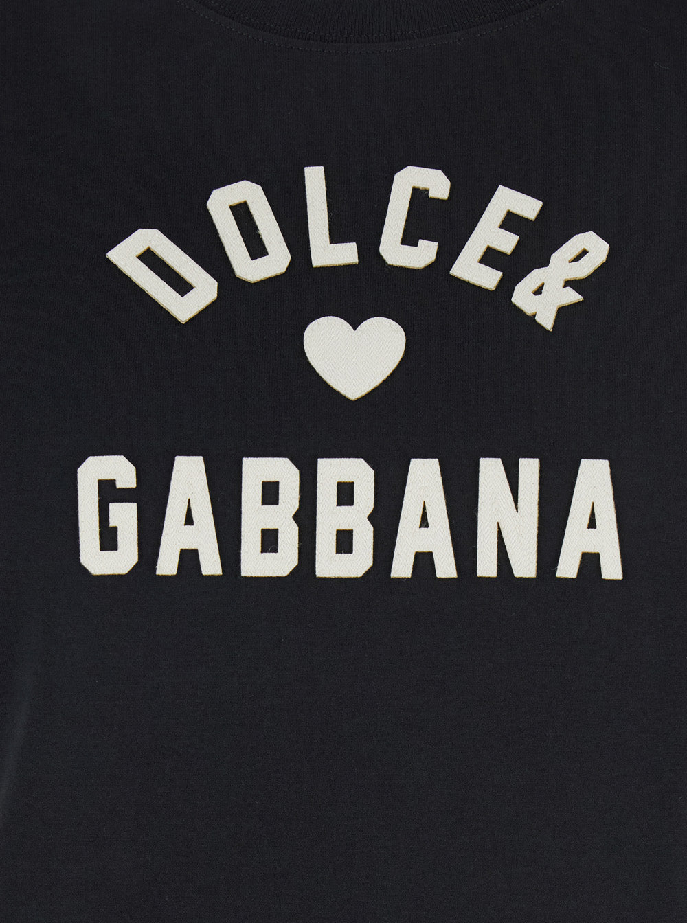 Dolce & Gabbana Women Black Crewneck T-Shirt With Maxi Logo Lettering On The Front In Cotton Woman DOLCE & GABBANA
