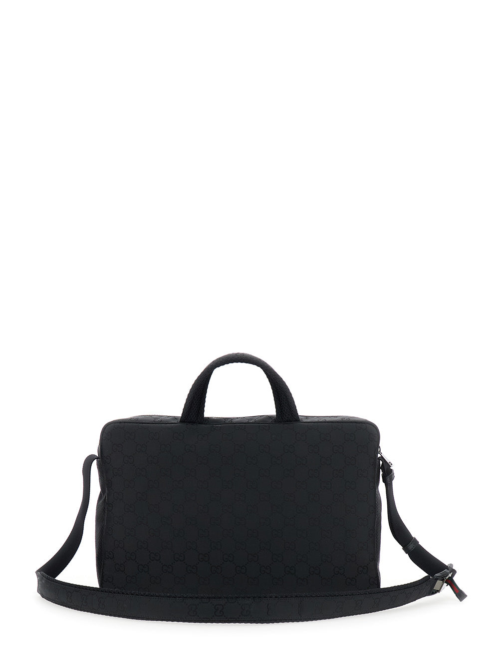 Gucci Men Black Suitcase With Tone-On-Tone Gg All-Over Motif In Tech Fabric Man GUCCI