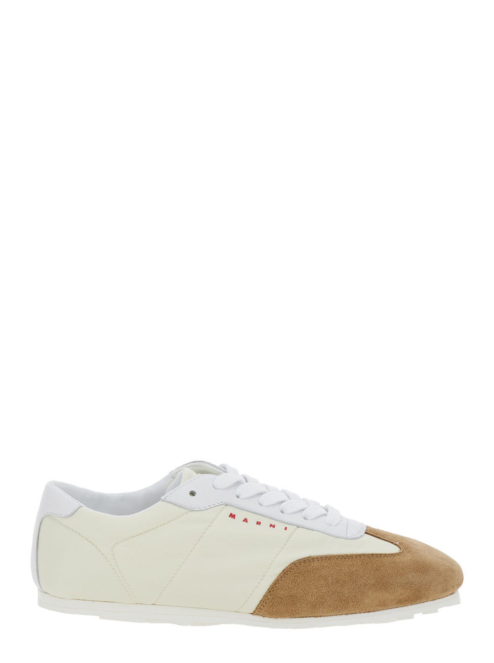 Marni Women White Sneakers With Suede Details And Lettering Logo In Eco-Leather Woman MARNI