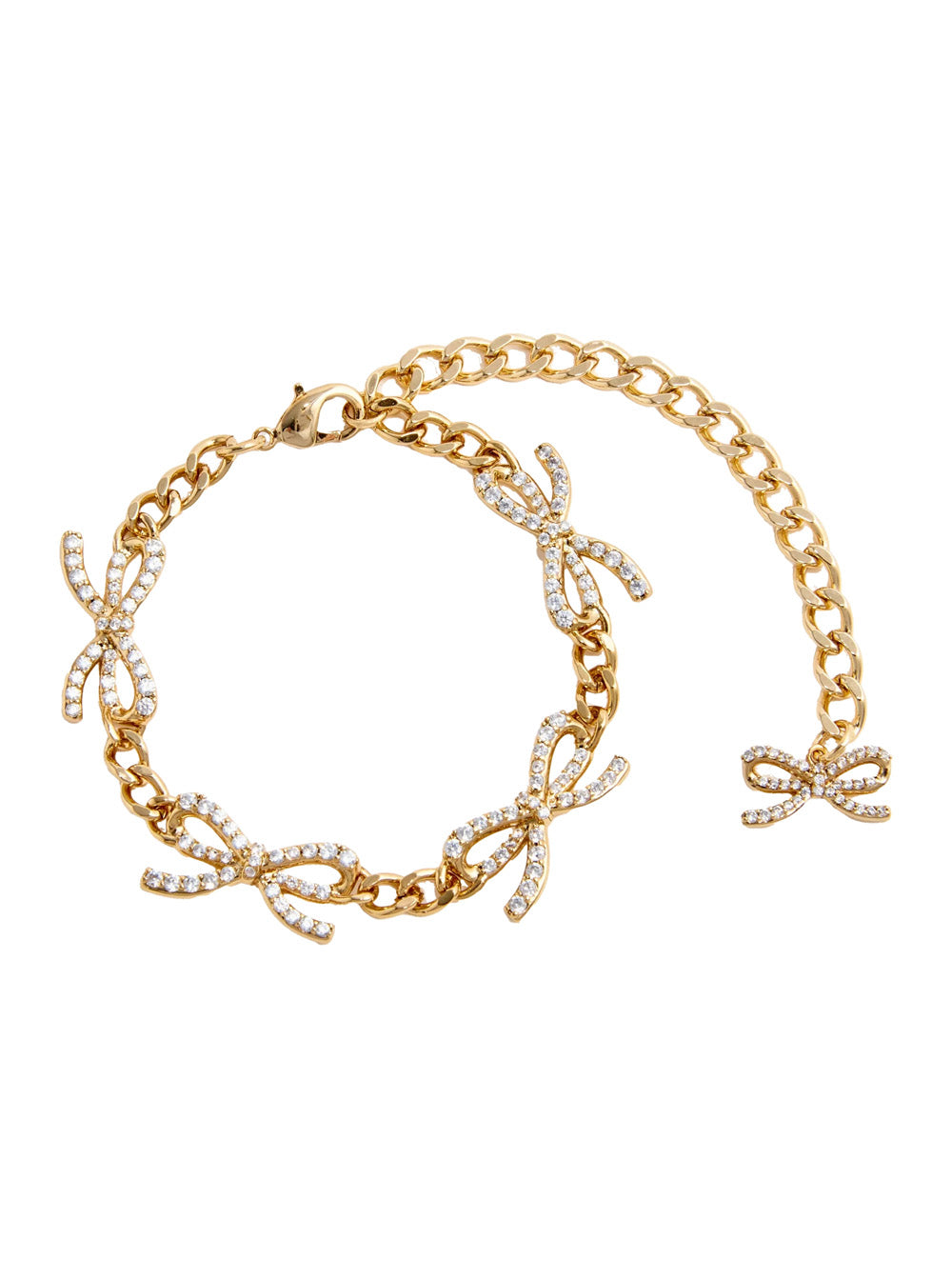 Self-Portrait Women Metallic Bracelet With Bow Nad Crystal Embellishments In Copper Woman SELF-PORTRAIT