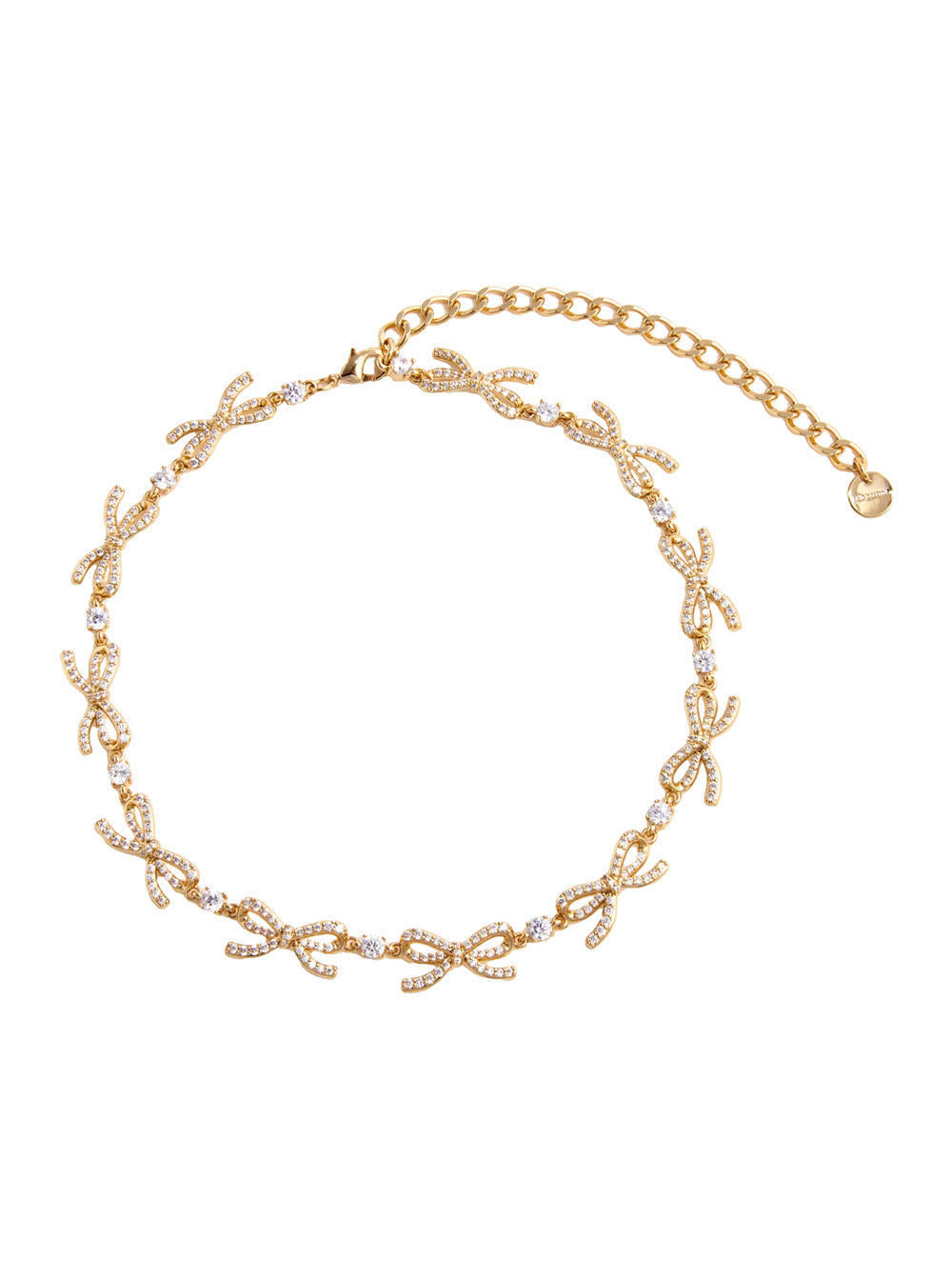 Self-Portrait Women Gold Crystal Bows Necklace SELF-PORTRAIT