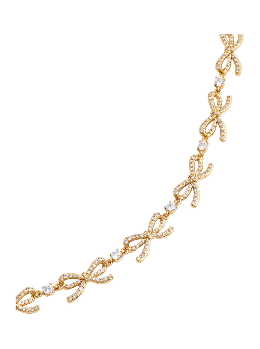 Self-Portrait Women Gold Crystal Bows Necklace SELF-PORTRAIT