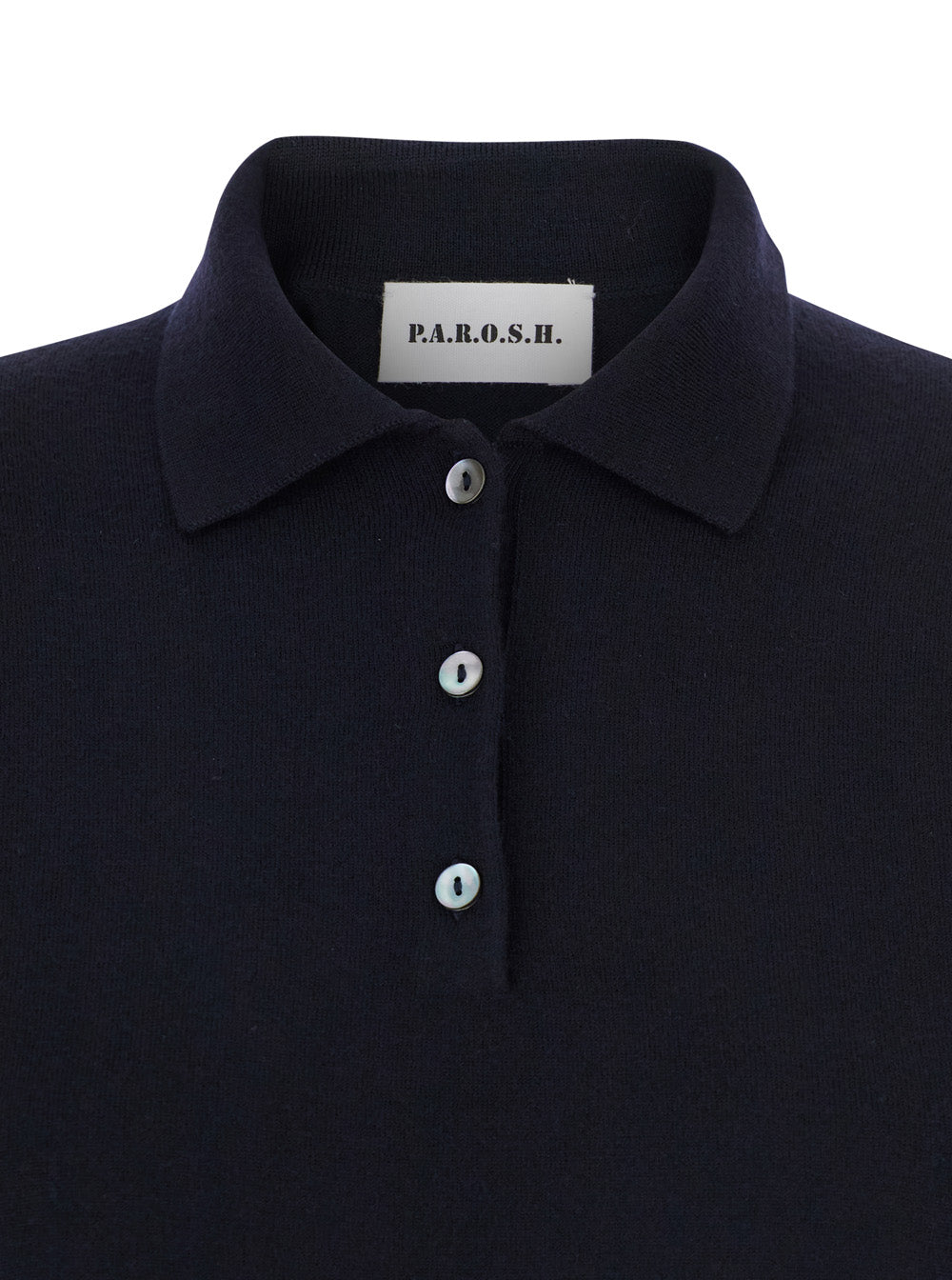P.A.R.O.S.H. Women Blue Polo Shirt With Classic Collar And Long Sleeves In Wool Woman P.A.R.O.S.H.