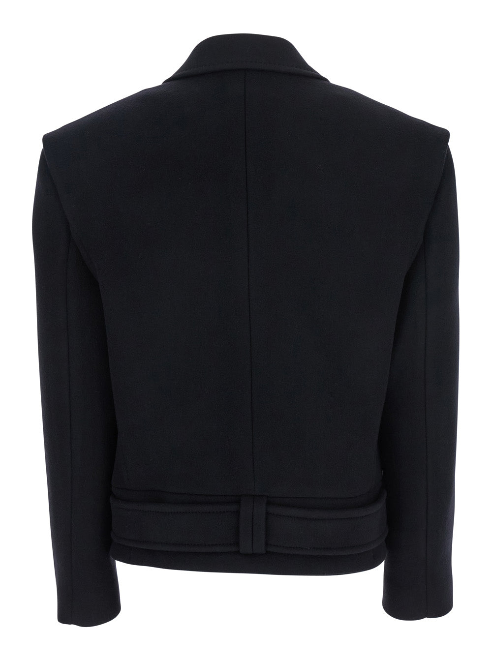 Balmain Women Black Jacket With Wide Lapels And Metallic Logo Buttons In Wool Woman BALMAIN