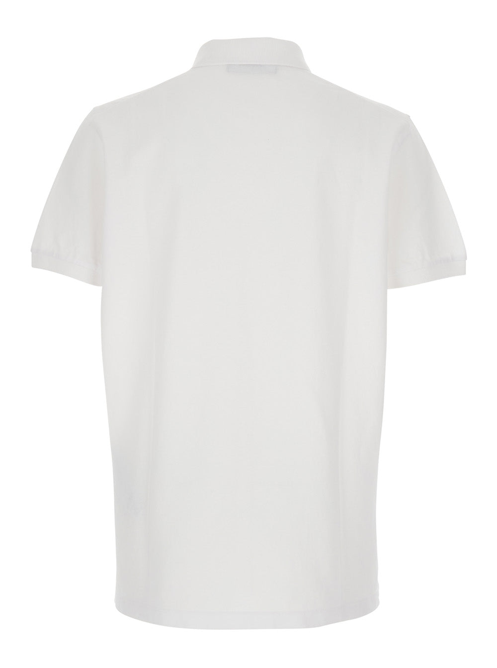 Dsquared2 Men White Polo Shirt With Classic Collar And Logo Lettering On The Front In Cotton Man DSQUARED2