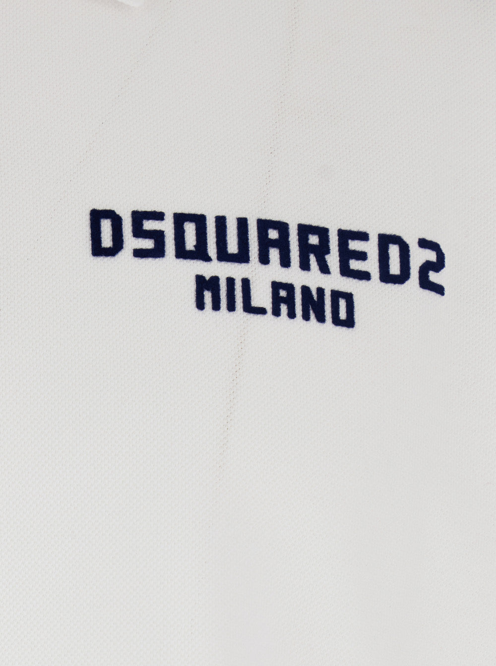 Dsquared2 Men White Polo Shirt With Classic Collar And Logo Lettering On The Front In Cotton Man DSQUARED2