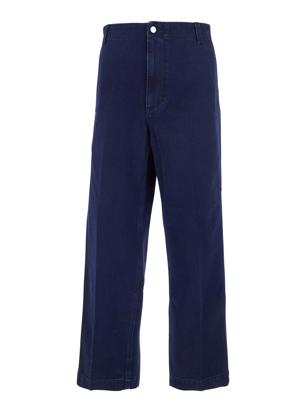 Gucci Men Blue Pants With One Patch Pocket On The Rear And Logo Lettering On The Rear In Cotton Canvas Man GUCCI