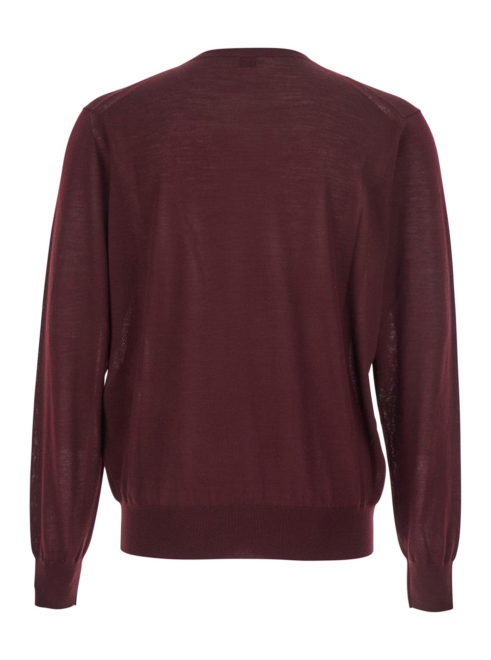 Saint Laurent Men Bordeaux Crewneck Sweater With Cassandre In Cashmere Man SAINT LAURENT