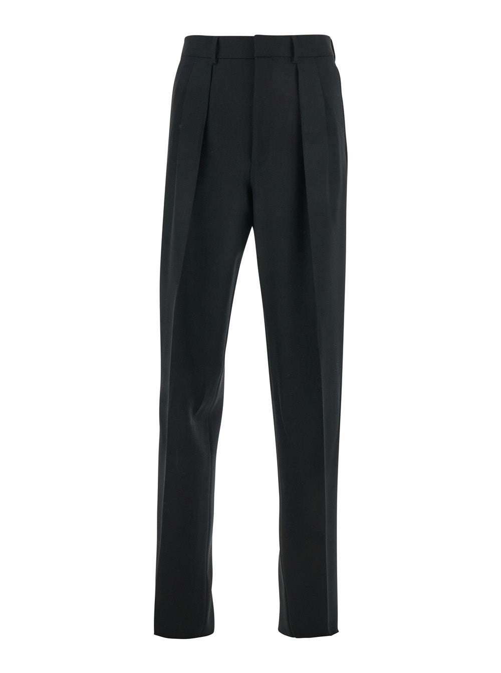 Tom Ford Men Black Pants With High Waist And Pences In Wool Man TOM FORD