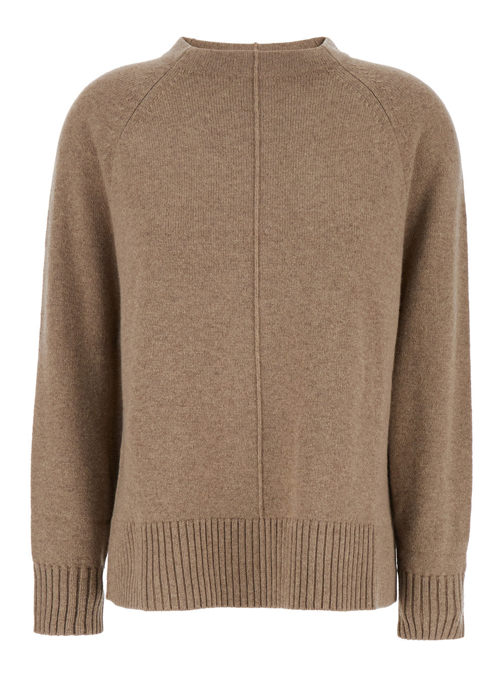 Max Mara Women 'Toldim' Beige Crewneck Sweater With Middle Stitch Detail In Cashmere Woman MAX MARA