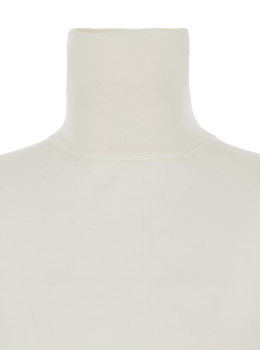 Max Mara Women White High Neck Sweater In Wool Woman MAX MARA