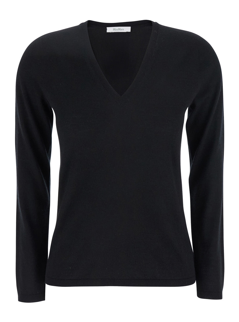 Max Mara Women Black V-Neck Sweater In Cashmere Woman MAX MARA