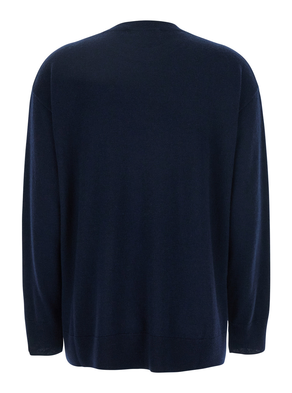 'S Maxmara Women 'Verona' Blue Sweater With Dropped Shoulders In Wool Woman S MAX MARA