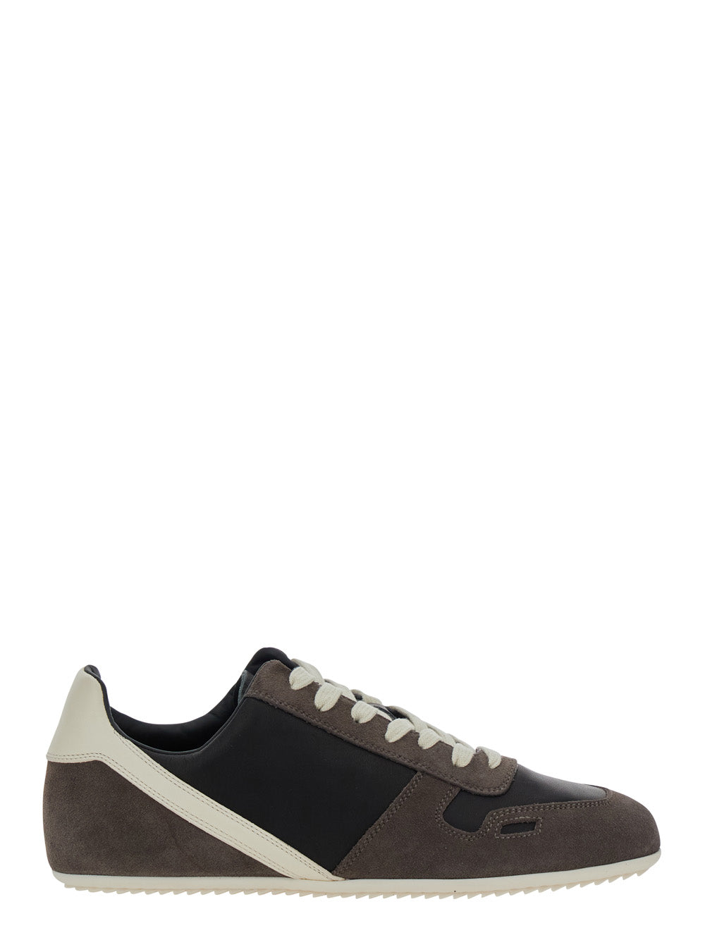 Rick Owens Women Black Low-Top Sneakers With Suede Inserts In Leather Woman RICK OWENS