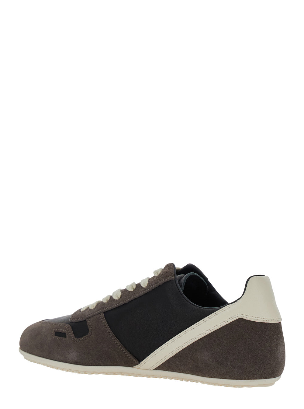 Rick Owens Women Black Low-Top Sneakers With Suede Inserts In Leather Woman RICK OWENS