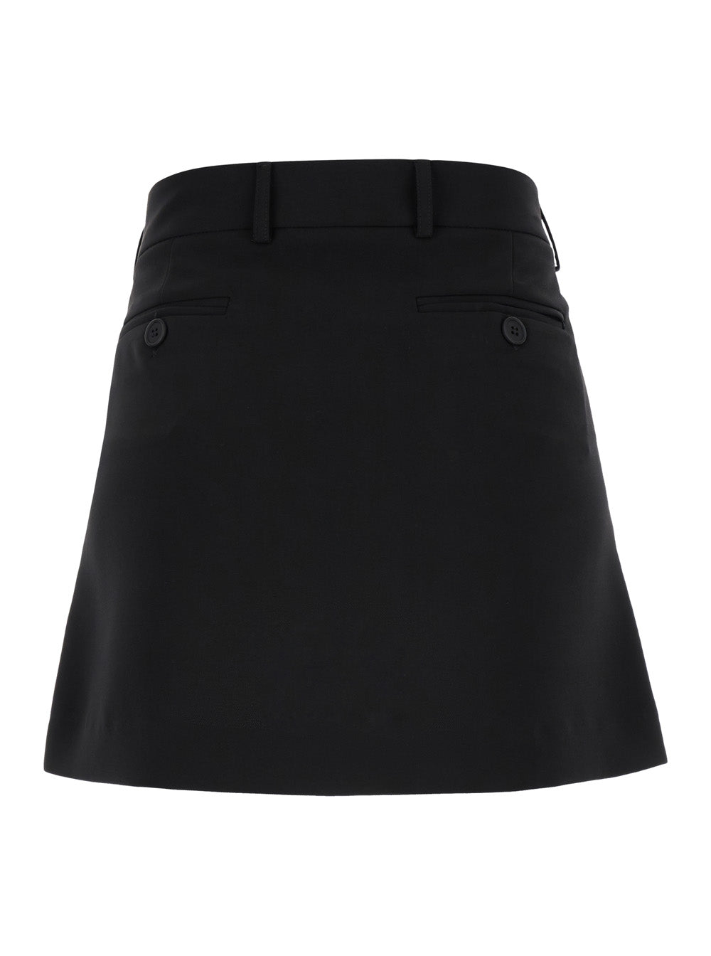 Leplain Women Black Mini Pleated Skirt With Belt Loops In Fabric Woman LEPLAIN