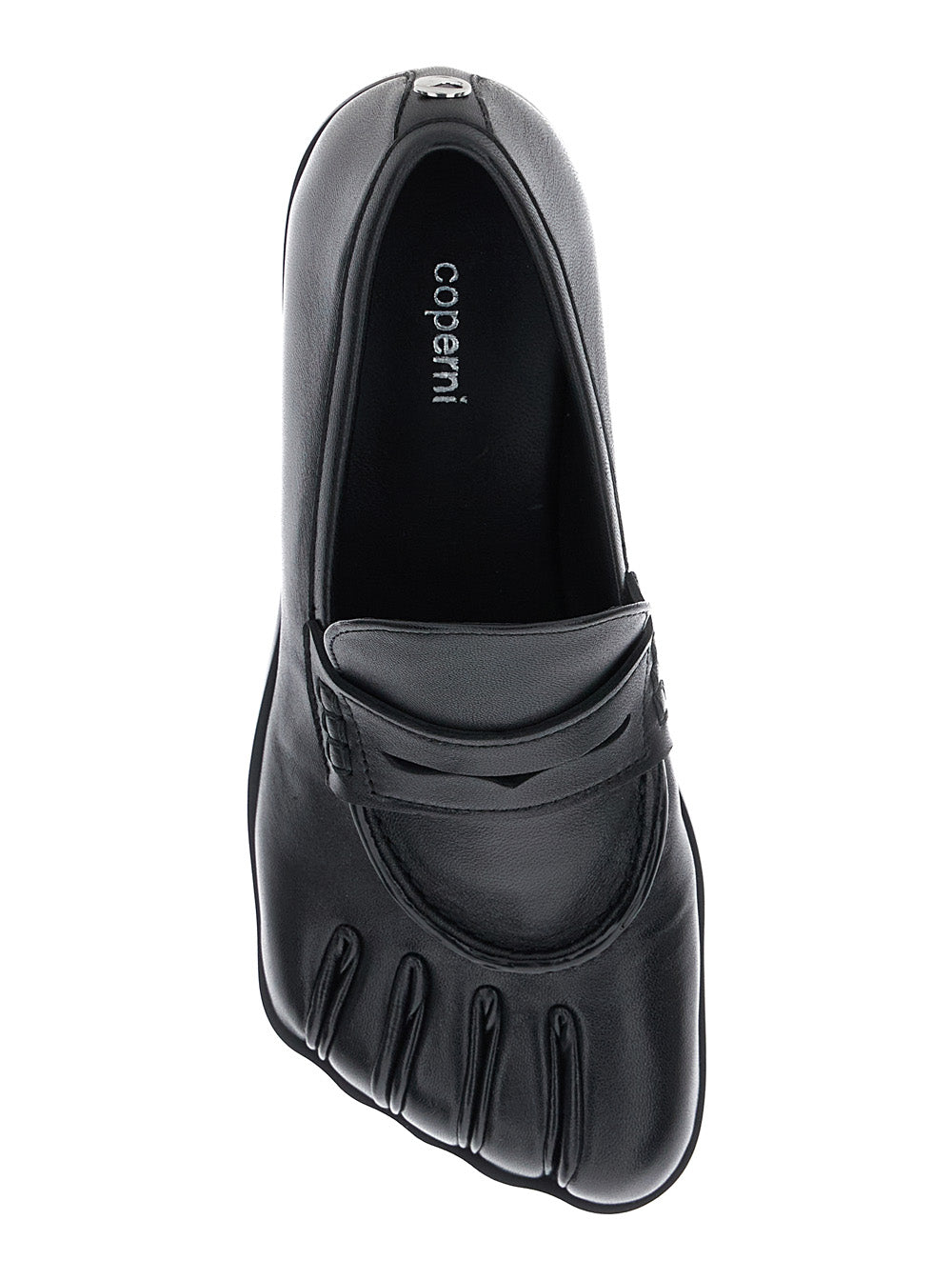 Coperni Women Black Loafers With Back Logo And Foot-Shaped Design In Leather Woman COPERNI