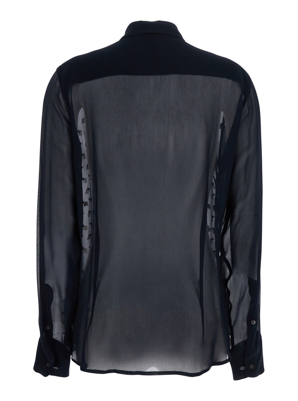 Dries Van Noten Women Blue Shirt With Pointed Collar And All-Over Crystal Application In Viscose Woman DRIES VAN NOTEN