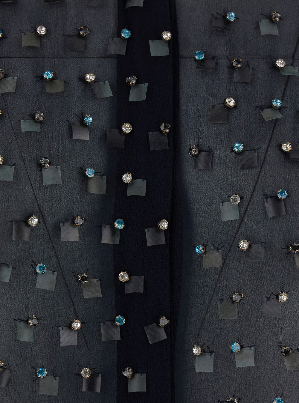 Dries Van Noten Women Blue Shirt With Pointed Collar And All-Over Crystal Application In Viscose Woman DRIES VAN NOTEN