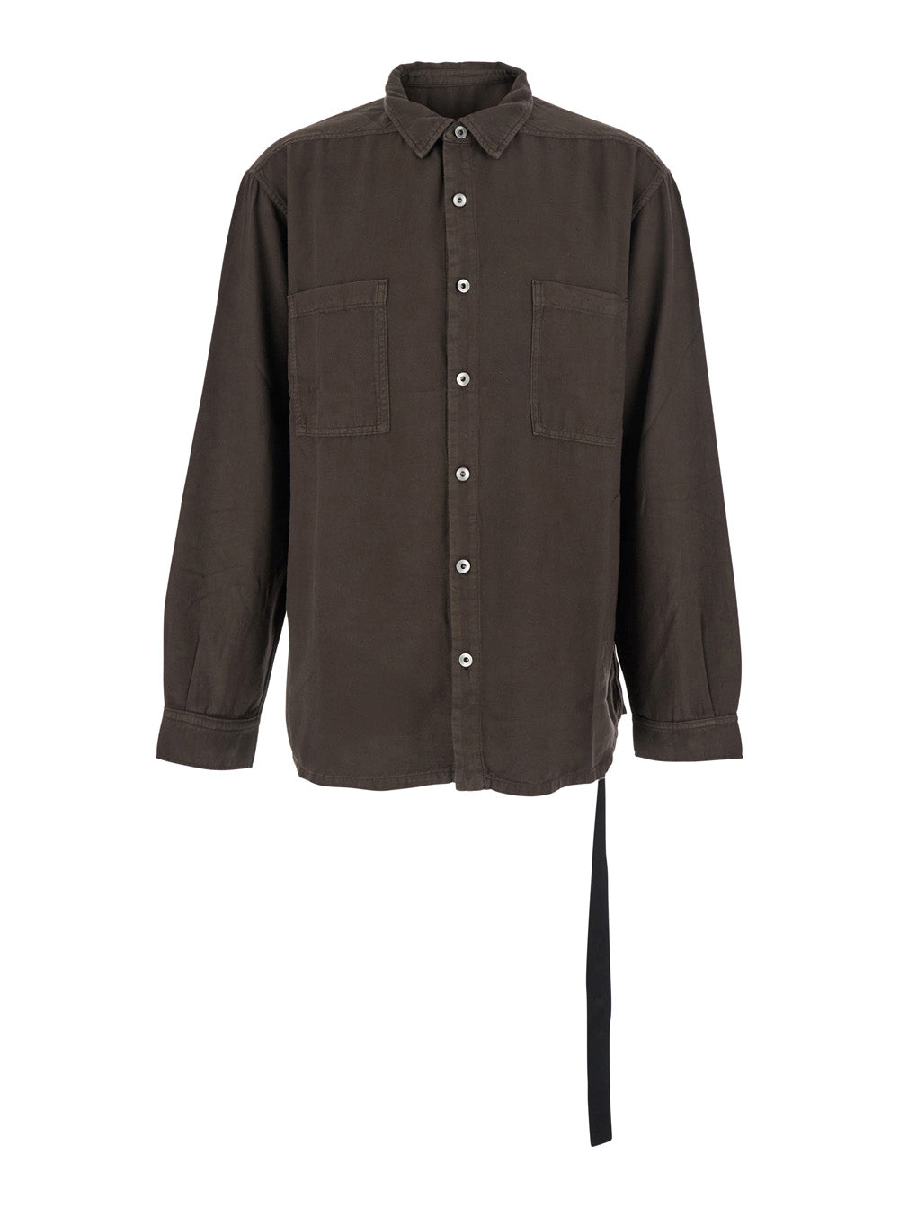 Drkshdw Men Brown Classic Collar Shirt With Lace Detail In Cotton Woman DRKSHDW