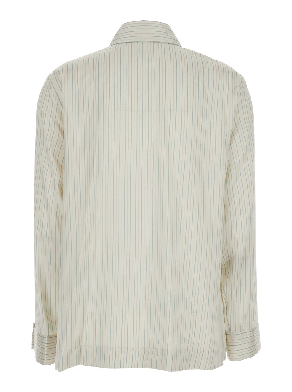 Fendi Women White Shirt With Point Collar And Asymmetrical Closure In Silk Woman FENDI