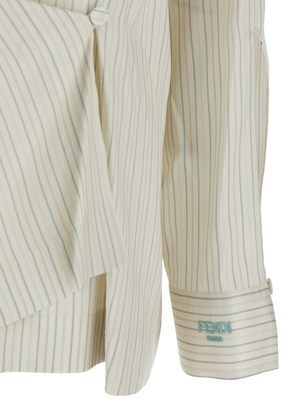 Fendi Women White Shirt With Point Collar And Asymmetrical Closure In Silk Woman FENDI