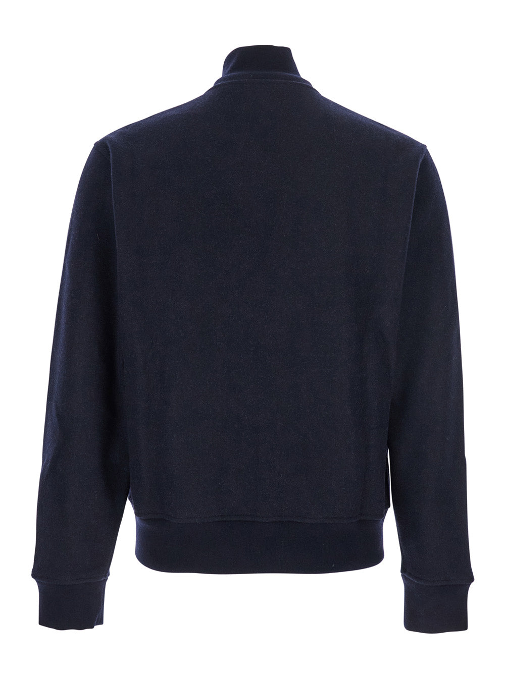 Givenchy Men Blue Jacket With High Neck And Logo Patch On The Front In Wool And Cashmere Blend Man GIVENCHY