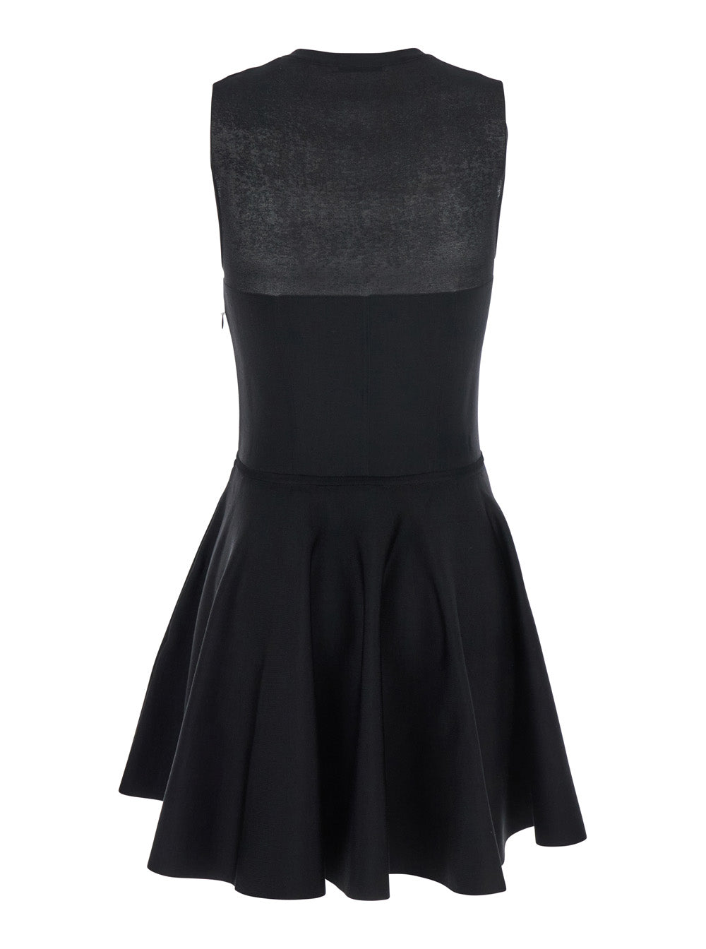 Givenchy Women Black Crew Neck Dress With Flared Skirt In Fabric Woman GIVENCHY