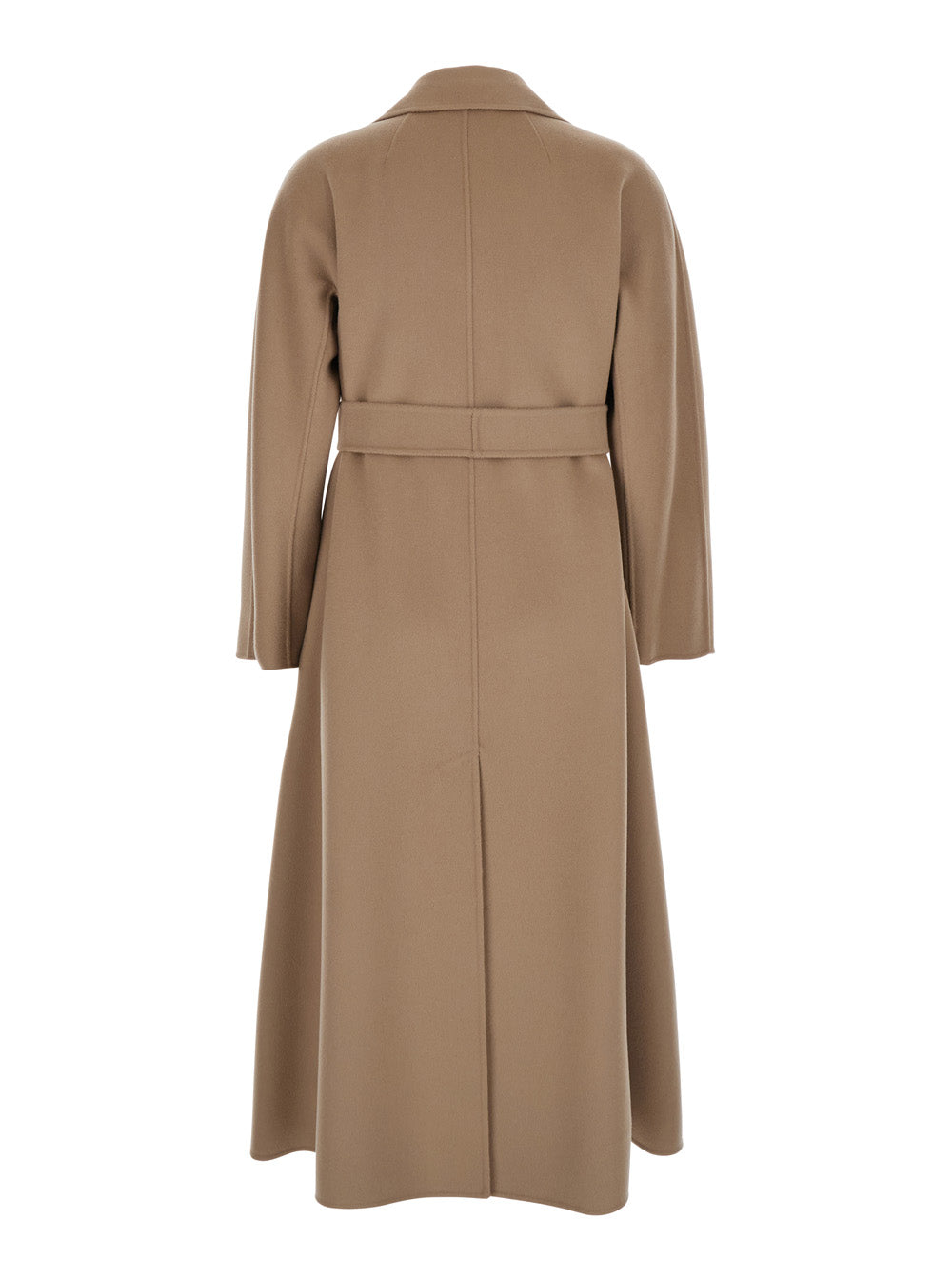 'S Maxmara Women 'Enzo' Beige Coat With Wide Notched Revers In Virgin Wool Woman S MAX MARA