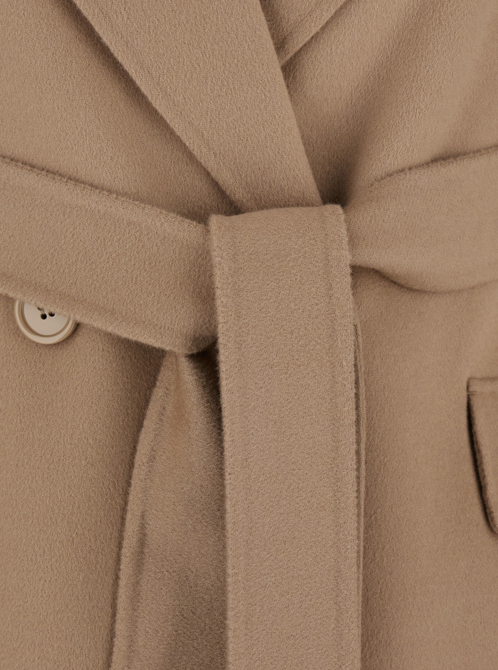 'S Maxmara Women 'Enzo' Beige Coat With Wide Notched Revers In Virgin Wool Woman S MAX MARA