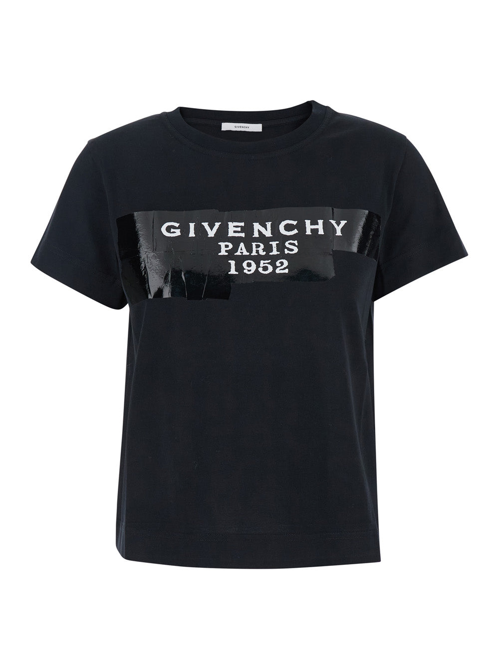 Givenchy Women Black T-Shirt With Lettering Logo On The Front In Cotton Woman GIVENCHY