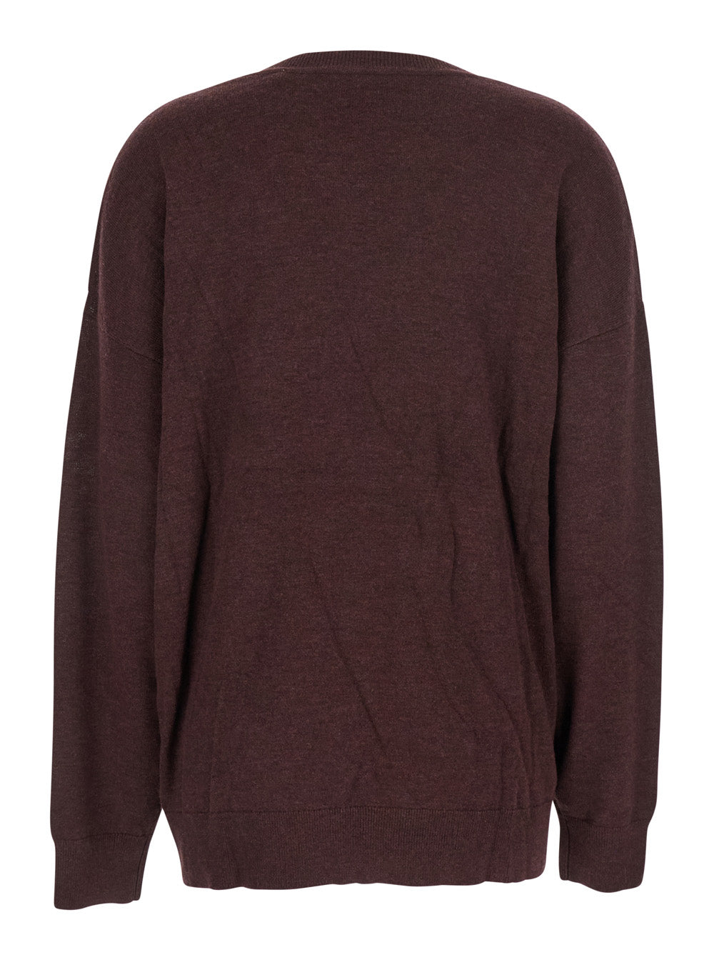Isabel Marant Women Bordeaux V-Neck Sweater With Ring Detail At The Waist In Fabric Woman ISABEL MARANT