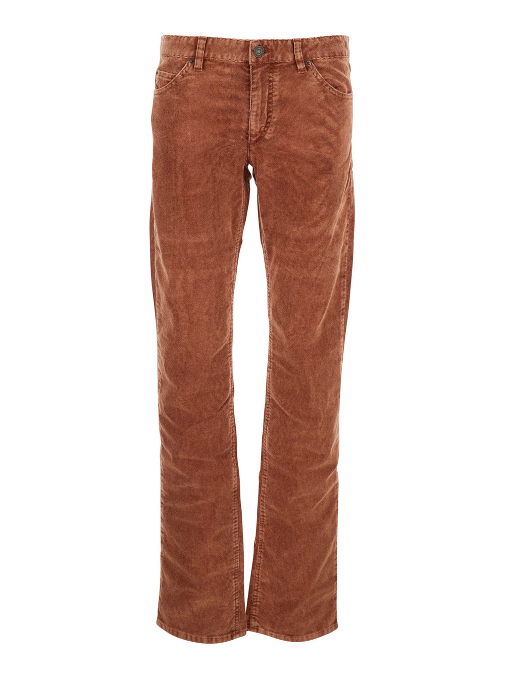 Isabel Marant Etoile Women Orange Trousers With Belt Loops And Back Logo Patch In Corduroy Woman ISABEL MARANT ETOILE