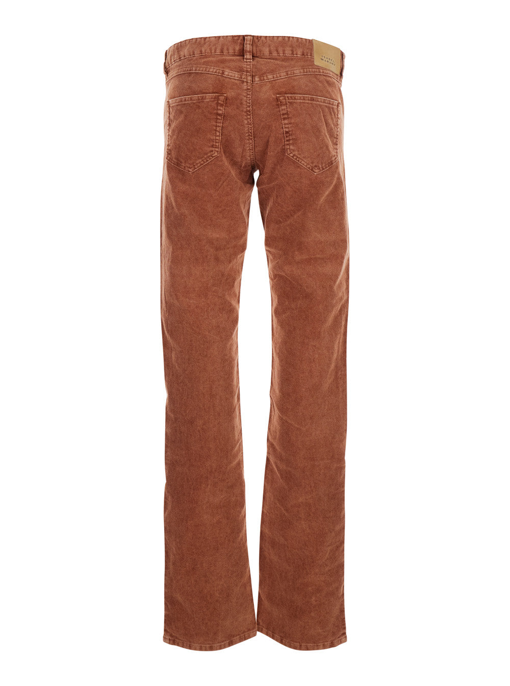 Isabel Marant Etoile Women Orange Trousers With Belt Loops And Back Logo Patch In Corduroy Woman ISABEL MARANT ETOILE