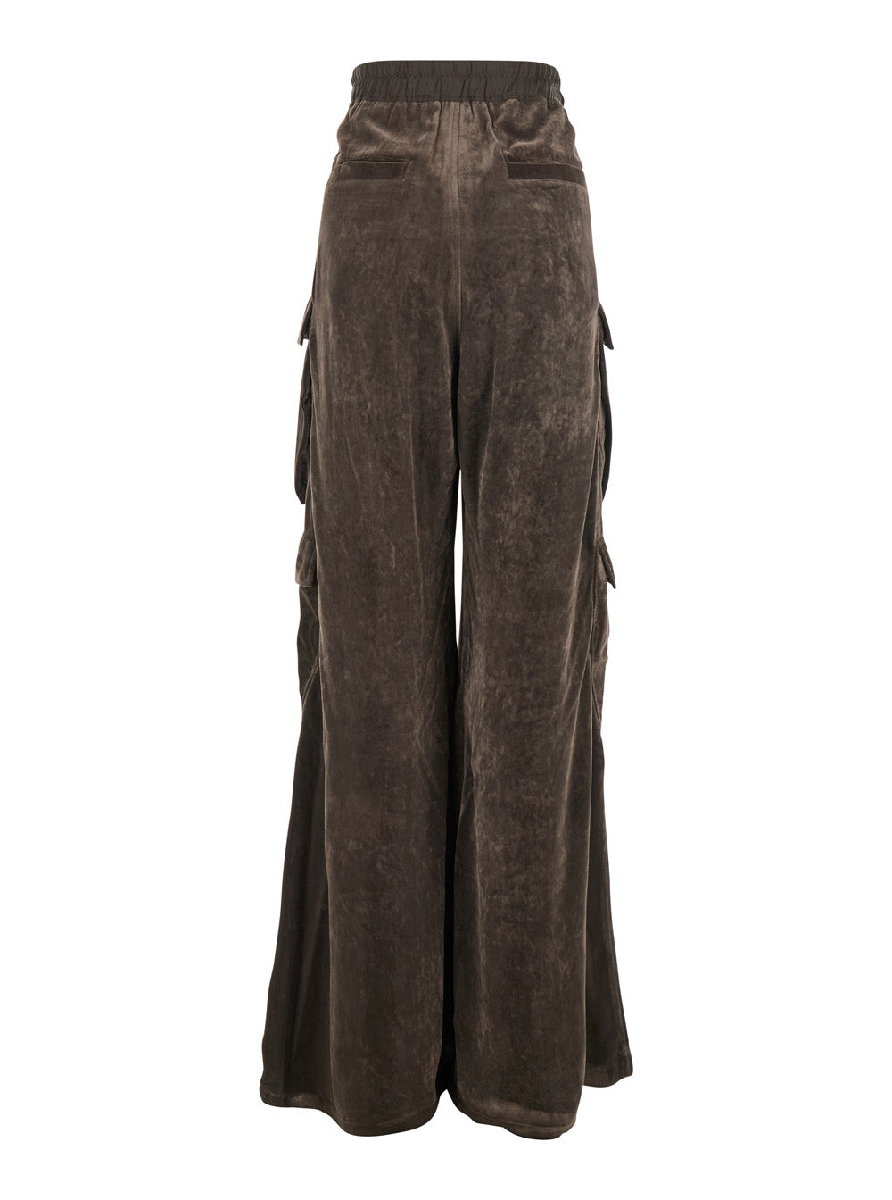 Rick Owens Women 'Cargo Belas' Brown Cargo Pants With Drawstring Waist And Cargo Pockets In Velvet Woman RICK OWENS