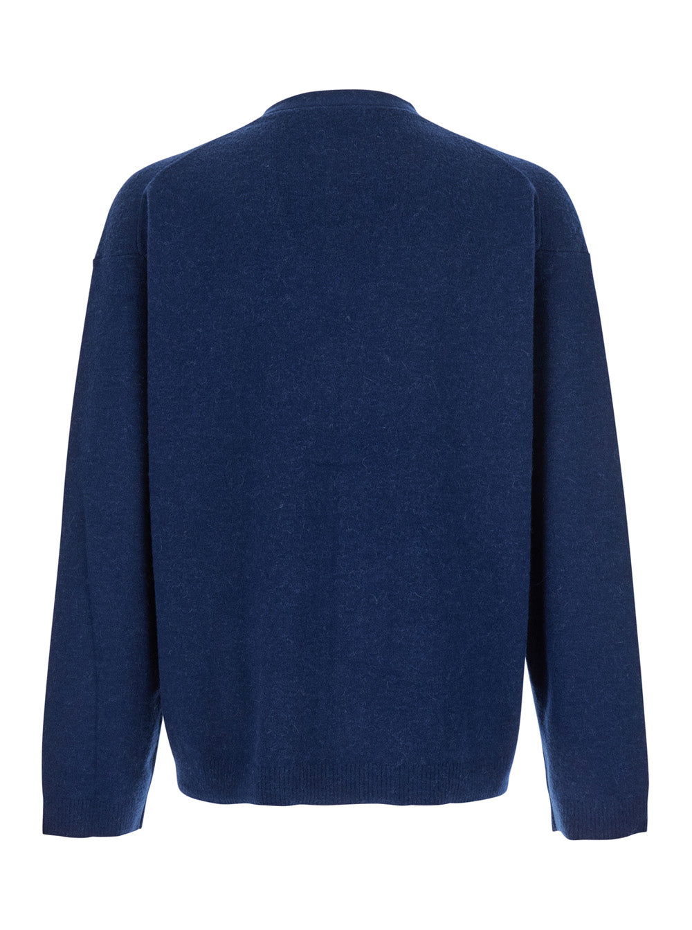 Jw Anderson Men Blue Cardigan With V Neck And And Front Zip Closure In Wool Blend Man J.W. ANDERSON