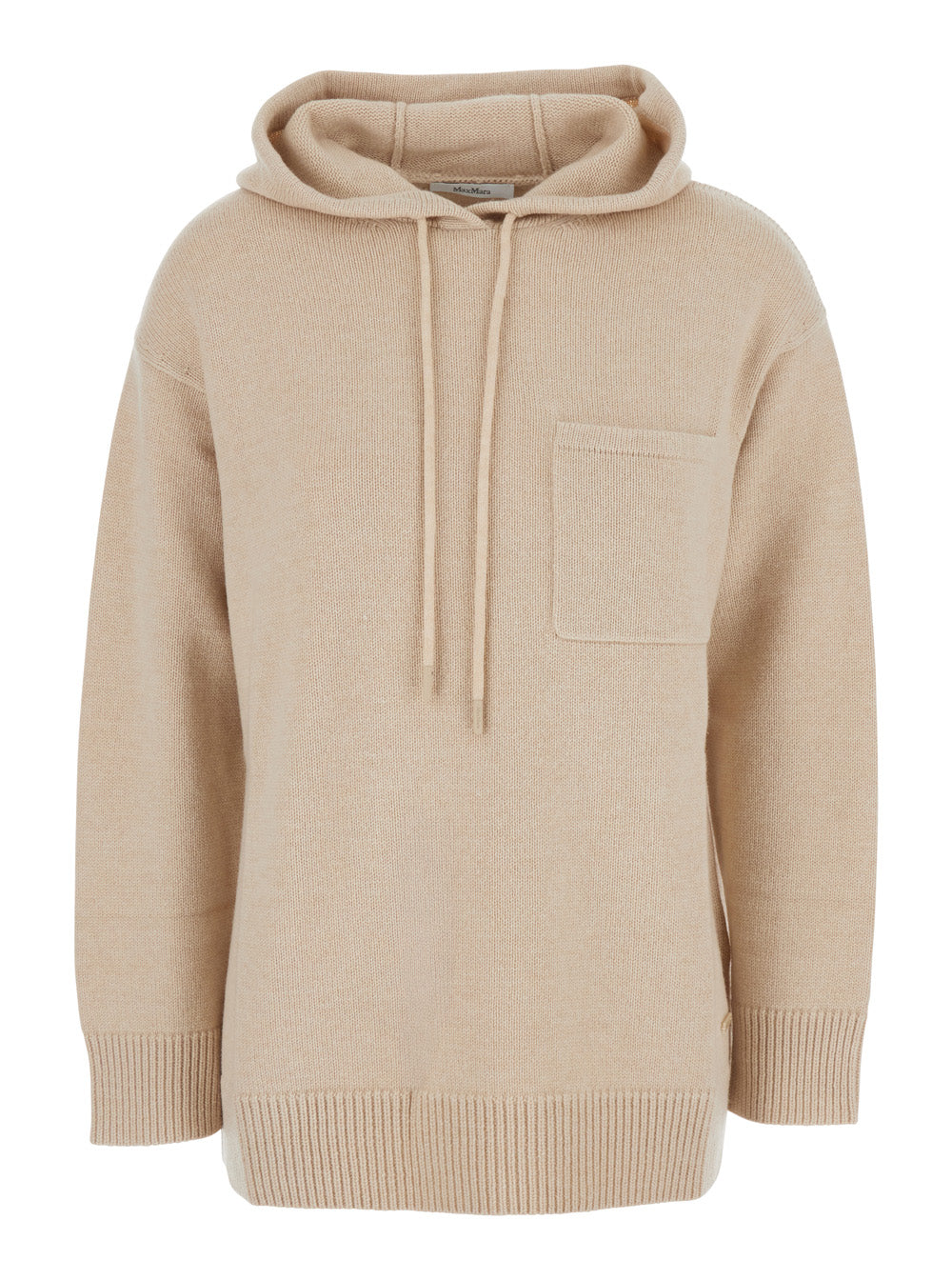 Max Mara Women 'Liana' Beige Sweater With Drawstring Hood And Dropped Shoulders In Cashmere Woman