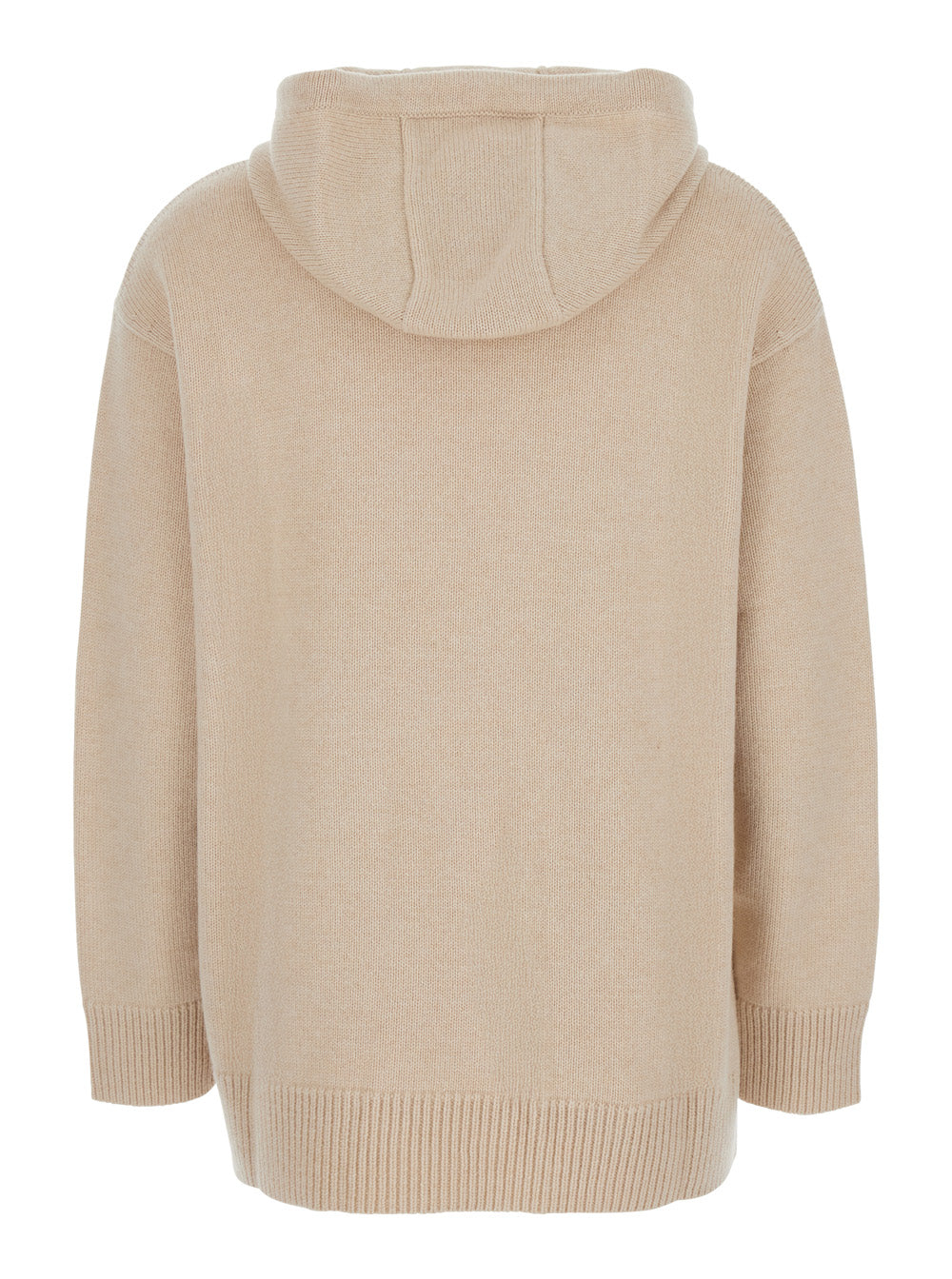 Max Mara Women 'Liana' Beige Sweater With Drawstring Hood And Dropped Shoulders In Cashmere Woman