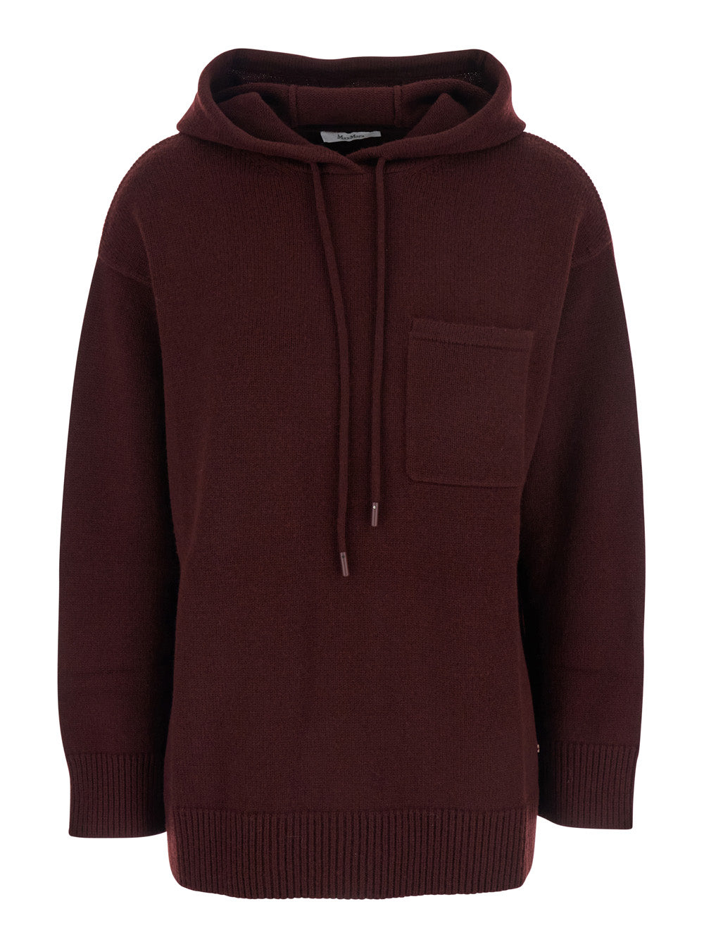 Max Mara Women 'Liana' Bordeaux Sweater With Drawstring Hood And Dropped Shoulders In Cashmere Woman