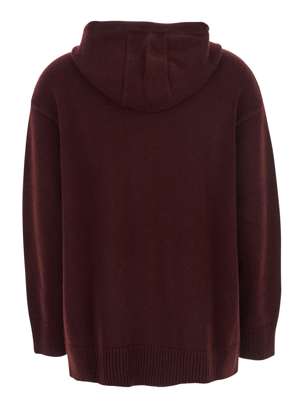 Max Mara Women 'Liana' Bordeaux Sweater With Drawstring Hood And Dropped Shoulders In Cashmere Woman