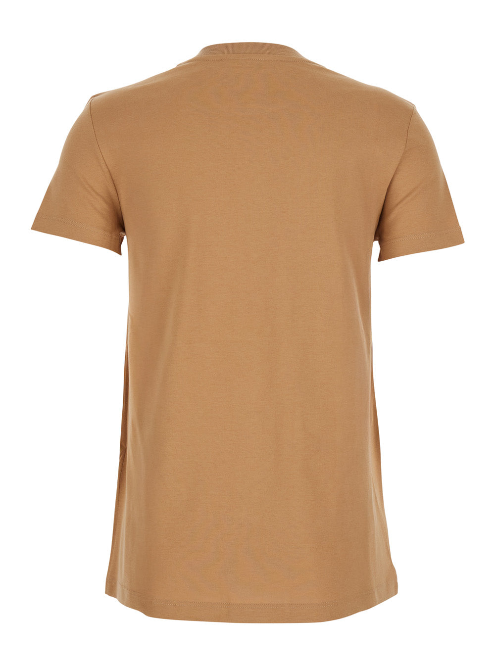 Max Mara Women 'Bravo' Beige Crewneck T-Shirt With Logo Embroidery On The Front In Cotton Woman MAX MARA