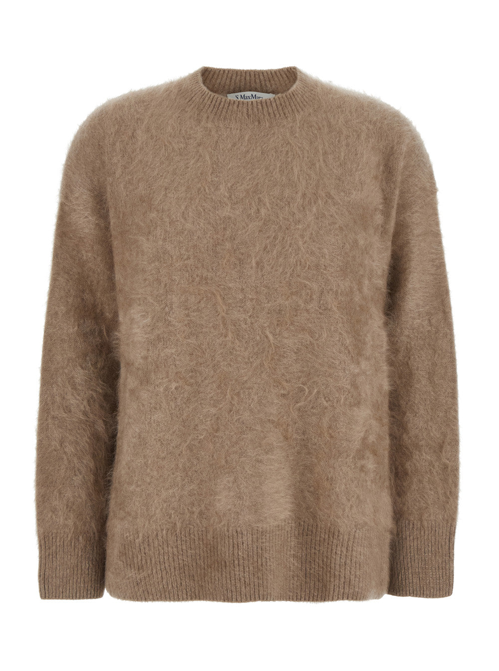 'S Maxmara Women 'Dante' Beige Crewneck Sweater With Ribbed Trims In Cashmere Woman