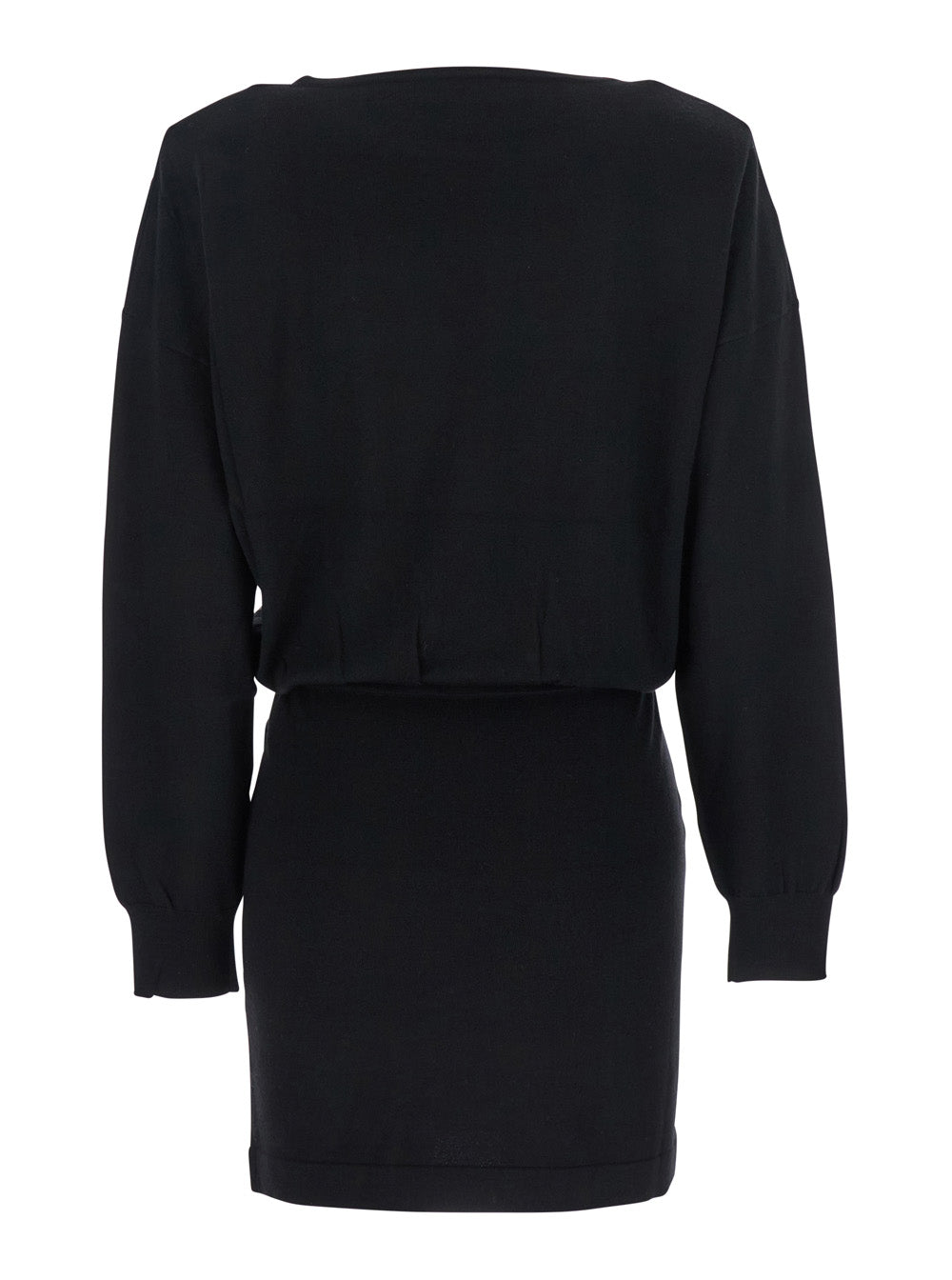 P.A.R.O.S.H. Women Black Dress With Boat Neck In Wool And Cashmere Blend Woman P.A.R.O.S.H.