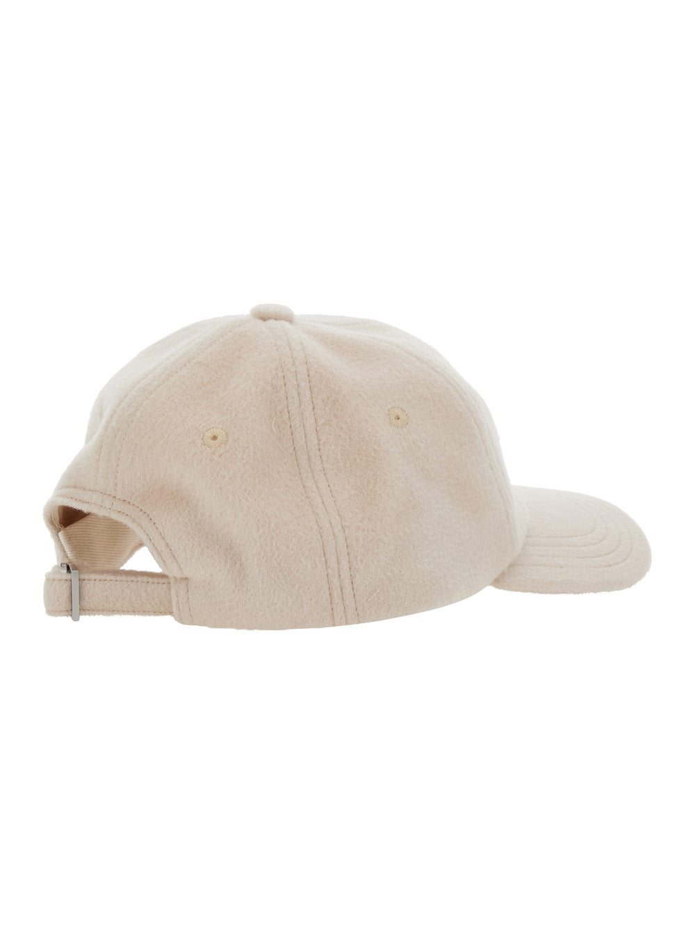 Jacquemus Women Beige Baseball Cap With Logo Lettering Embroidery On The Front In Wool Man JACQUEMUS