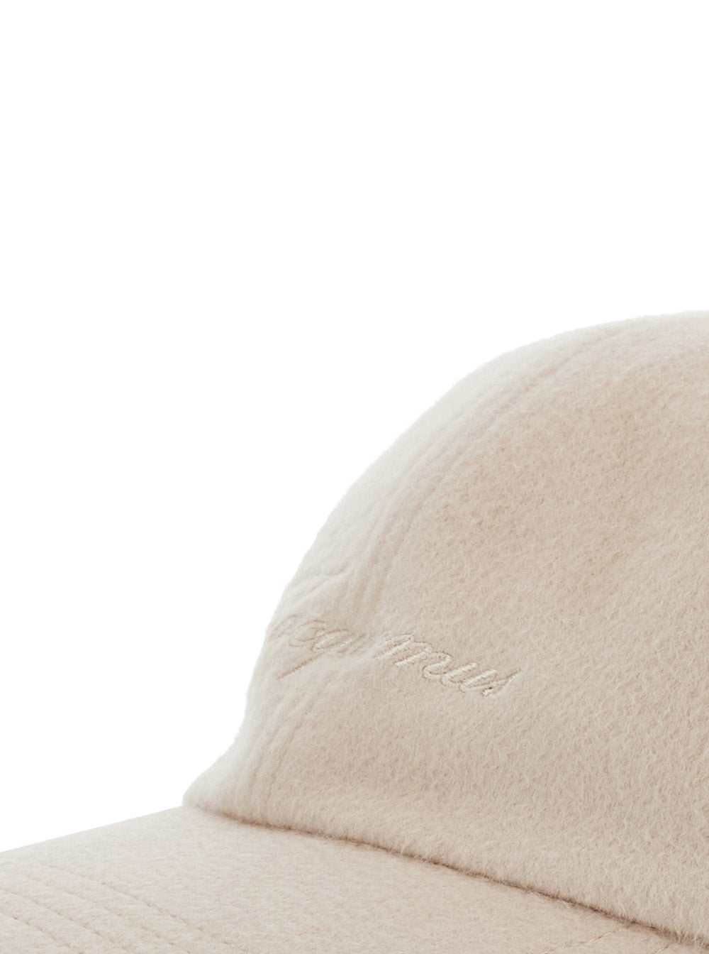 Jacquemus Women Beige Baseball Cap With Logo Lettering Embroidery On The Front In Wool Man JACQUEMUS