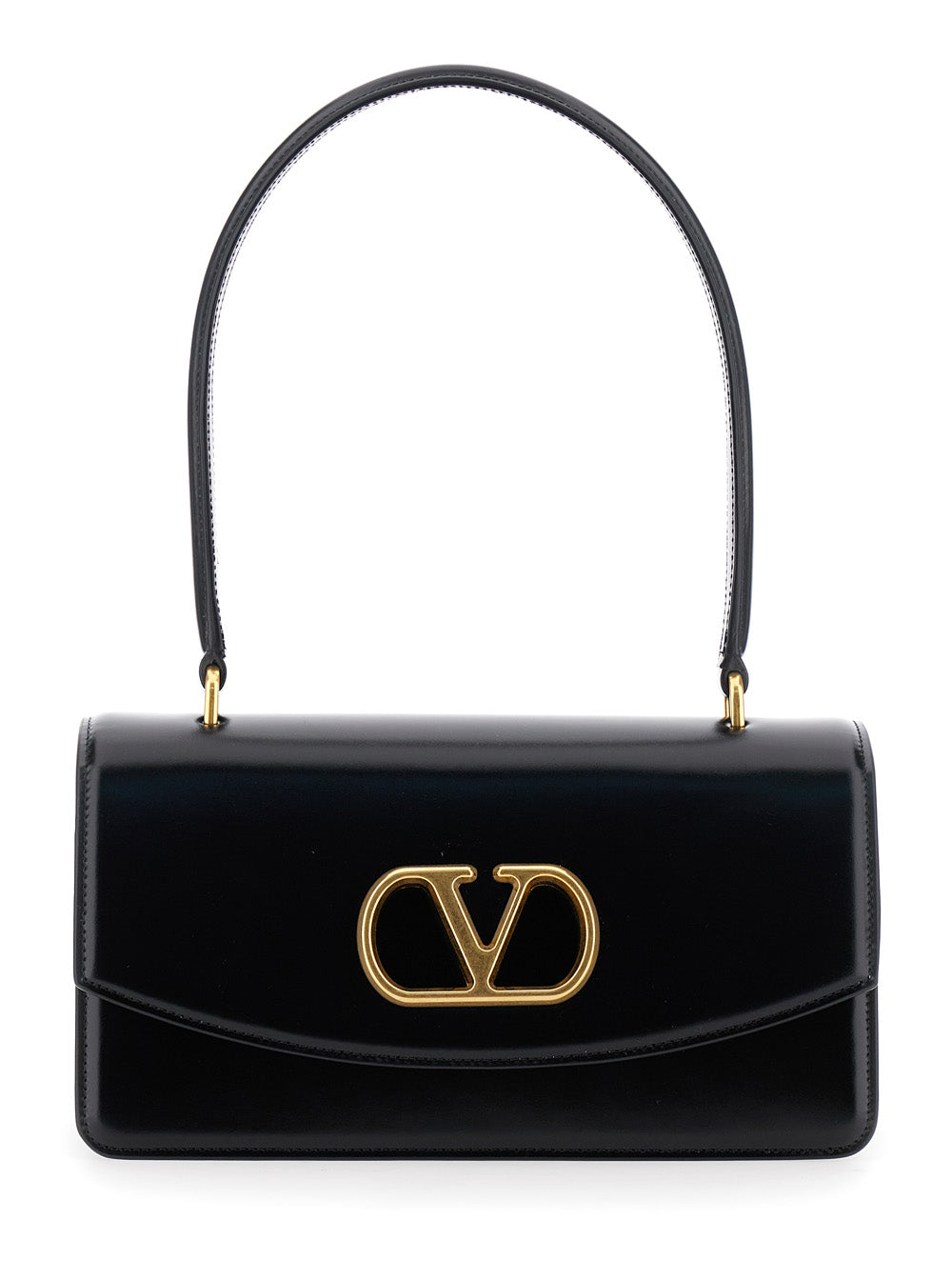 Valentino Garavani Women Top Handle | Vain | Vitello Lucido U./A.Gold-A.Brass Logo VALENTINO GARAVANI