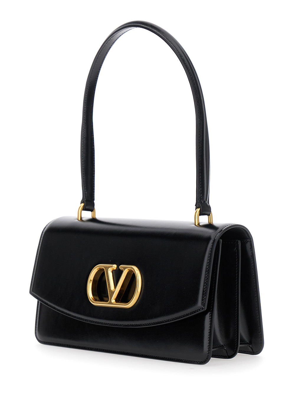 Valentino Garavani Women Top Handle | Vain | Vitello Lucido U./A.Gold-A.Brass Logo VALENTINO GARAVANI